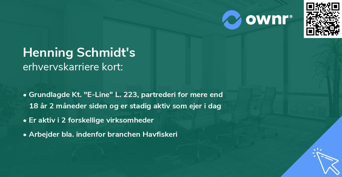 Henning Schmidt's erhvervskarriere kort