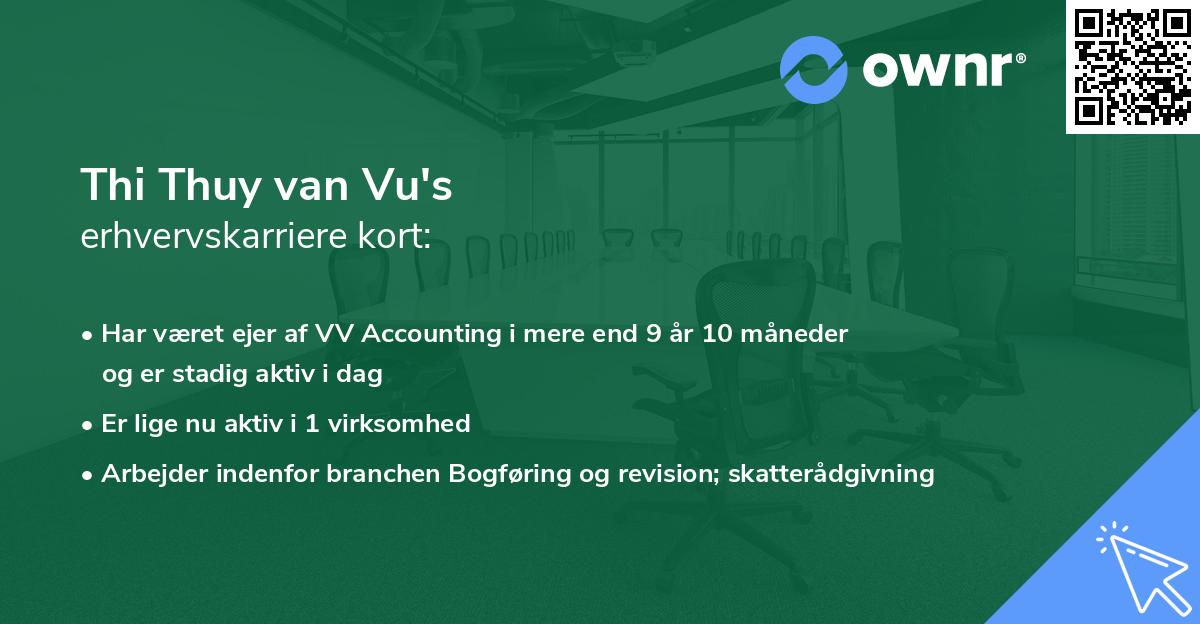 Thi Thuy van Vu's erhvervskarriere kort