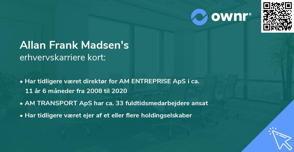 Allan Frank Madsen's erhvervskarriere kort