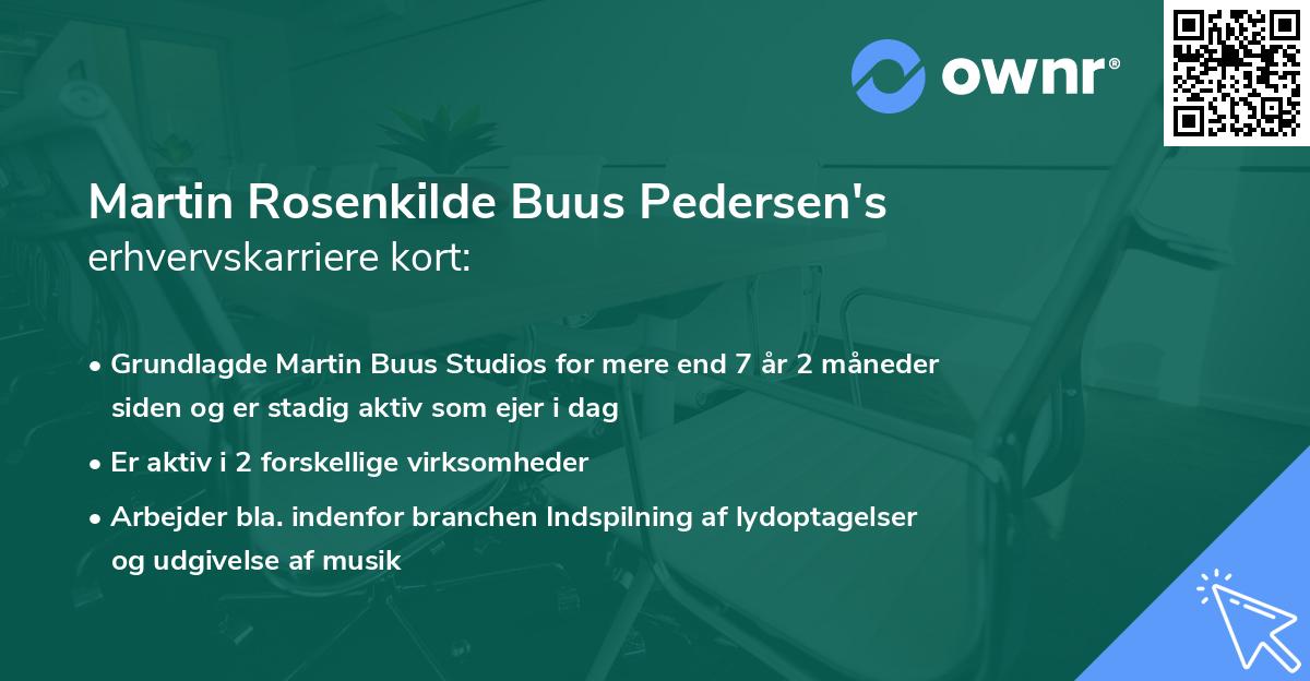 Martin Rosenkilde Buus Pedersen's erhvervskarriere kort