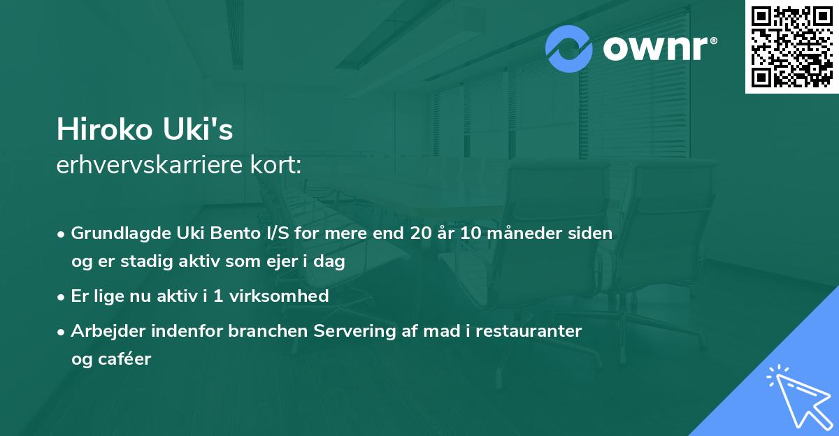 Hiroko Uki's erhvervskarriere kort