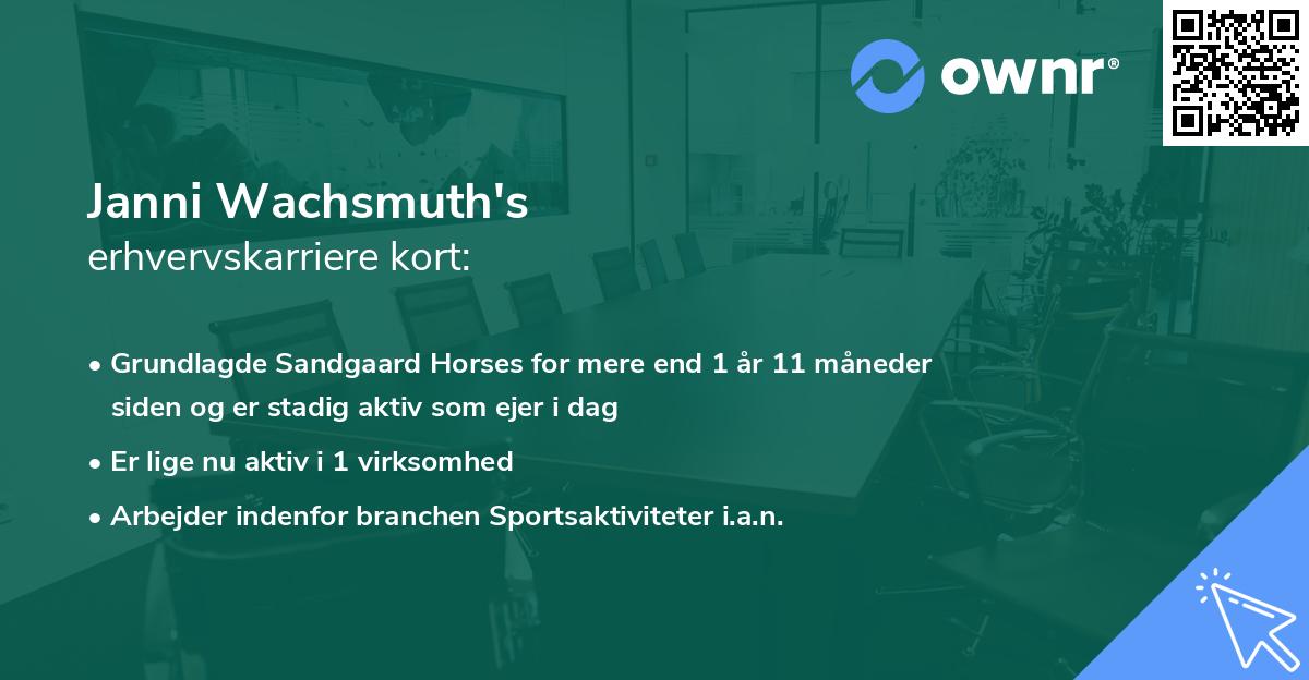 Janni Wachsmuth's erhvervskarriere kort