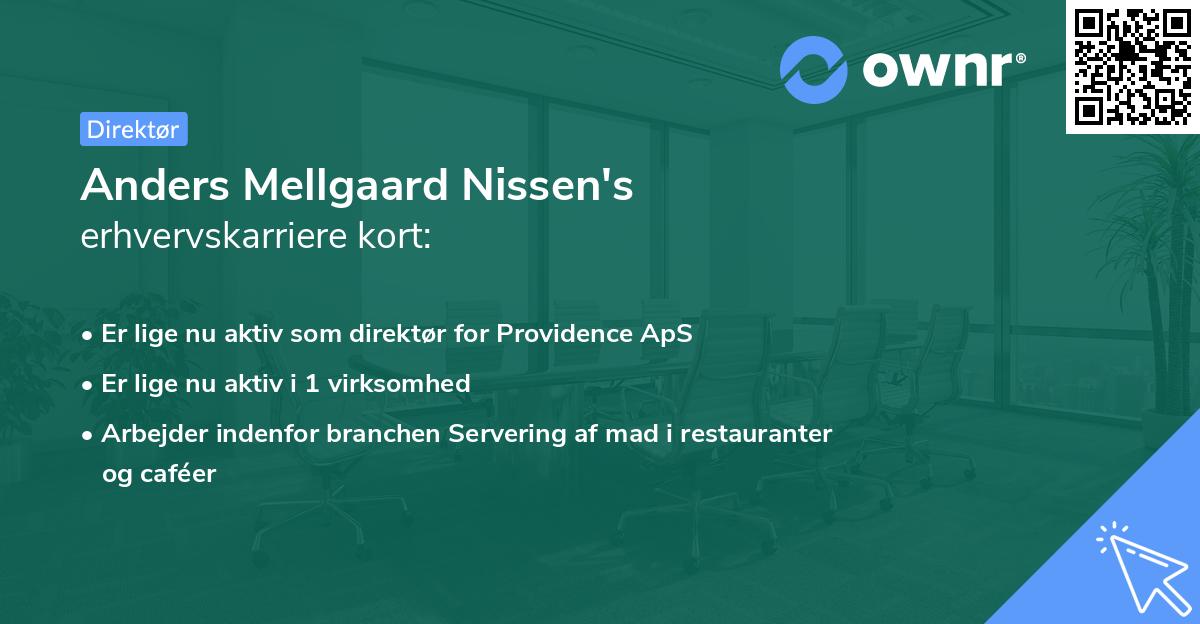 Anders Mellgaard Nissen's erhvervskarriere kort