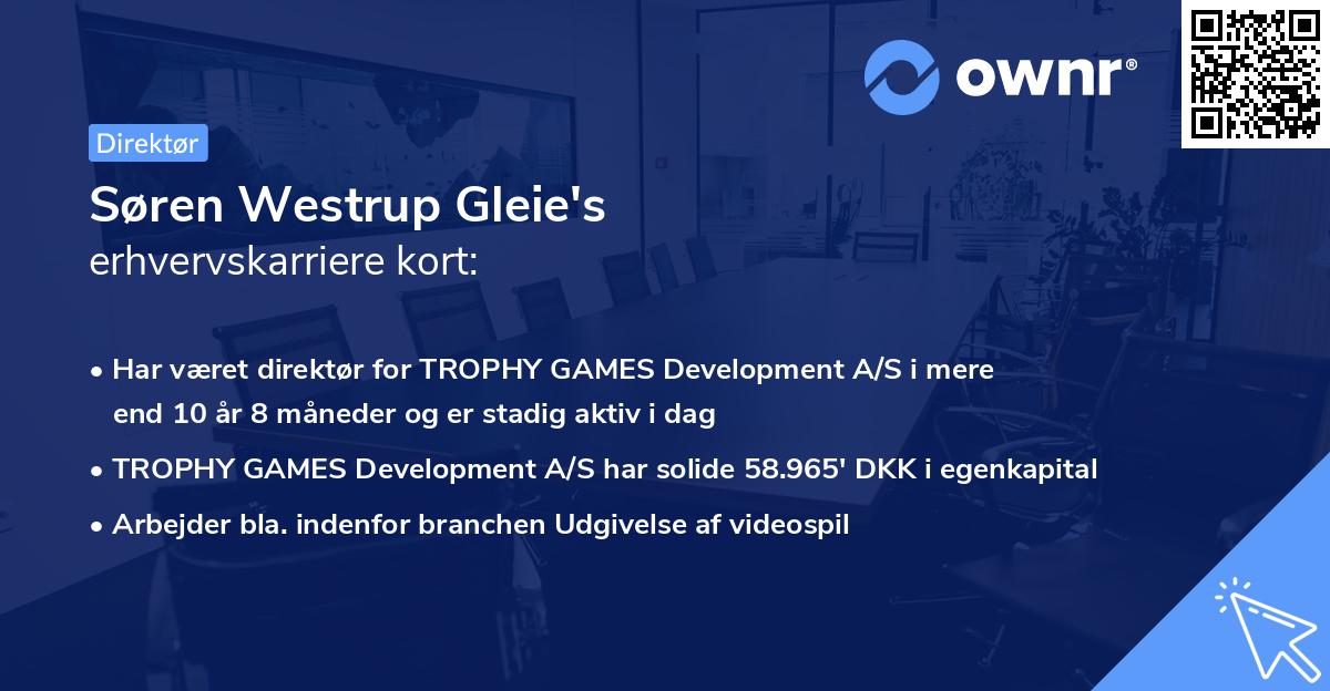 Søren Westrup Gleie's erhvervskarriere kort