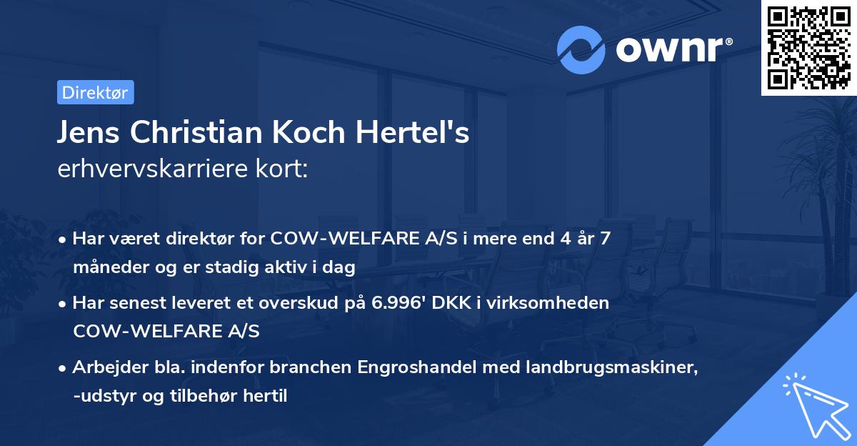 Jens Christian Koch Hertel's erhvervskarriere kort