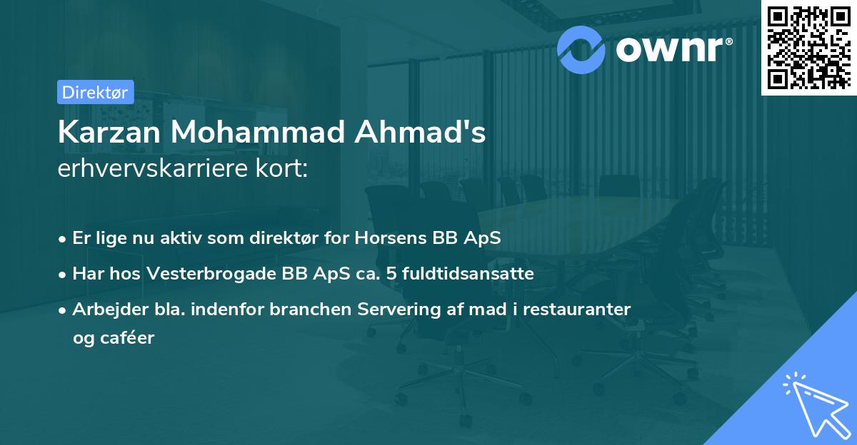 Karzan Mohammad Ahmad's erhvervskarriere kort