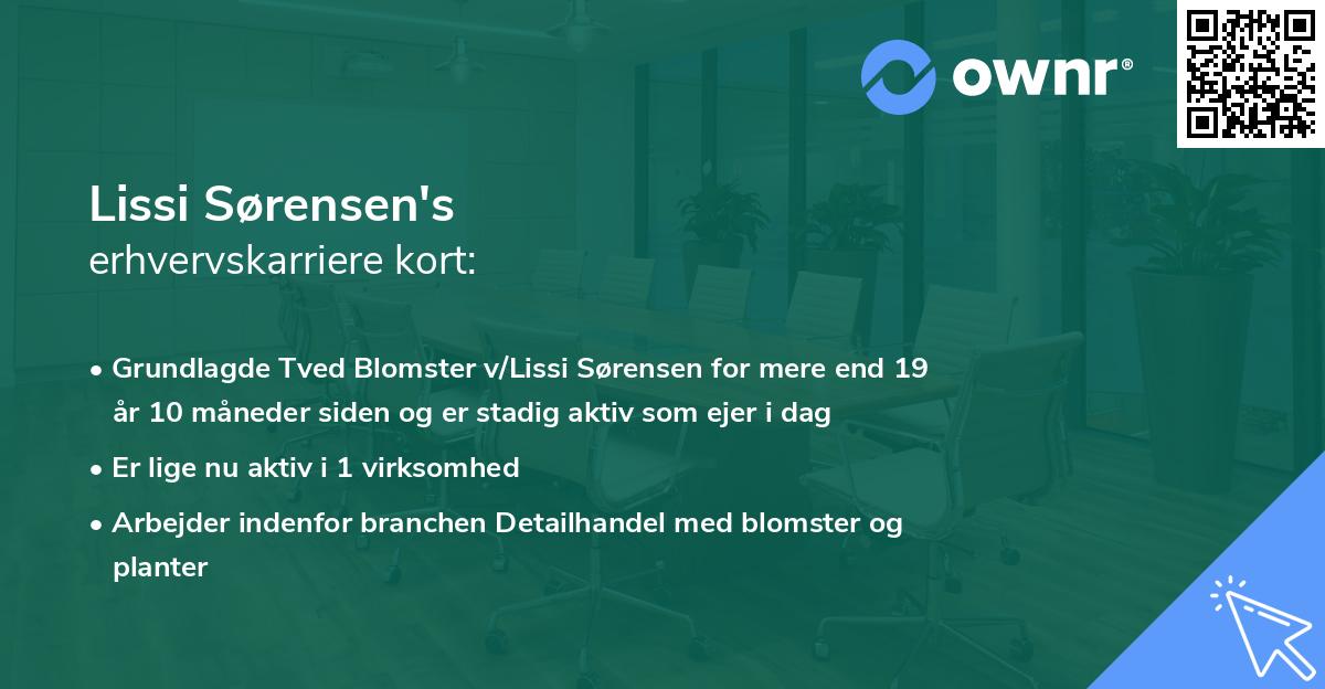 Lissi Sørensen's erhvervskarriere kort