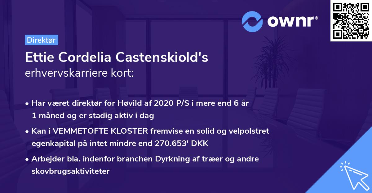 Ettie Cordelia Castenskiold's erhvervskarriere kort