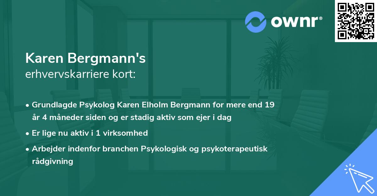 Karen Bergmann's erhvervskarriere kort
