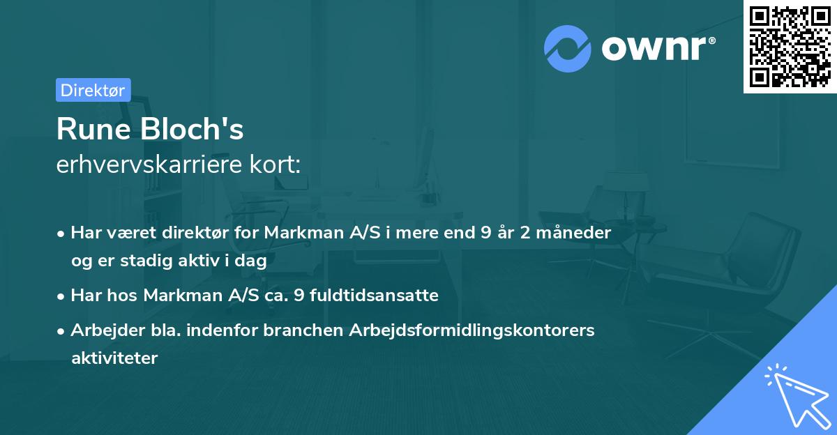 Rune Bloch's erhvervskarriere kort