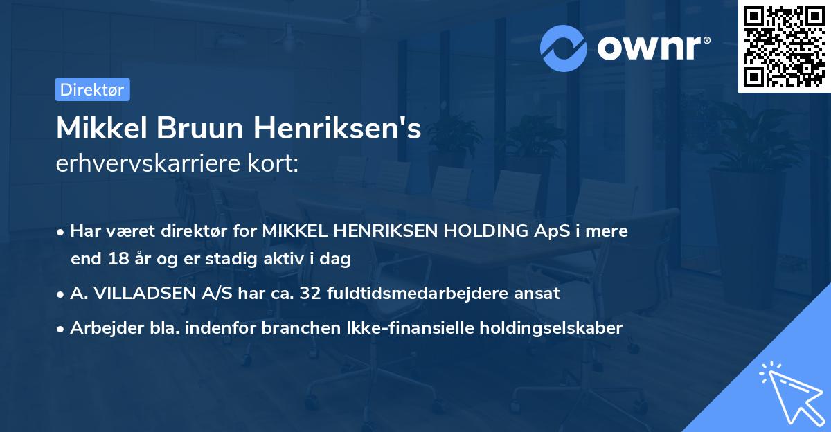 Mikkel Bruun Henriksen's erhvervskarriere kort
