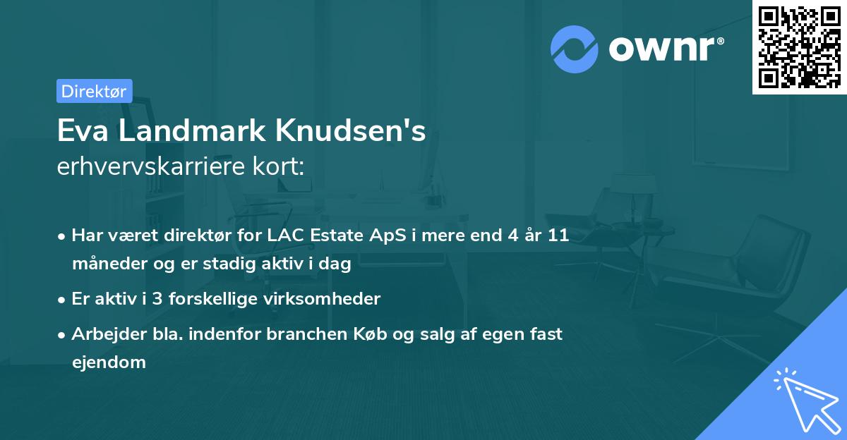 Eva Landmark Knudsen's erhvervskarriere kort