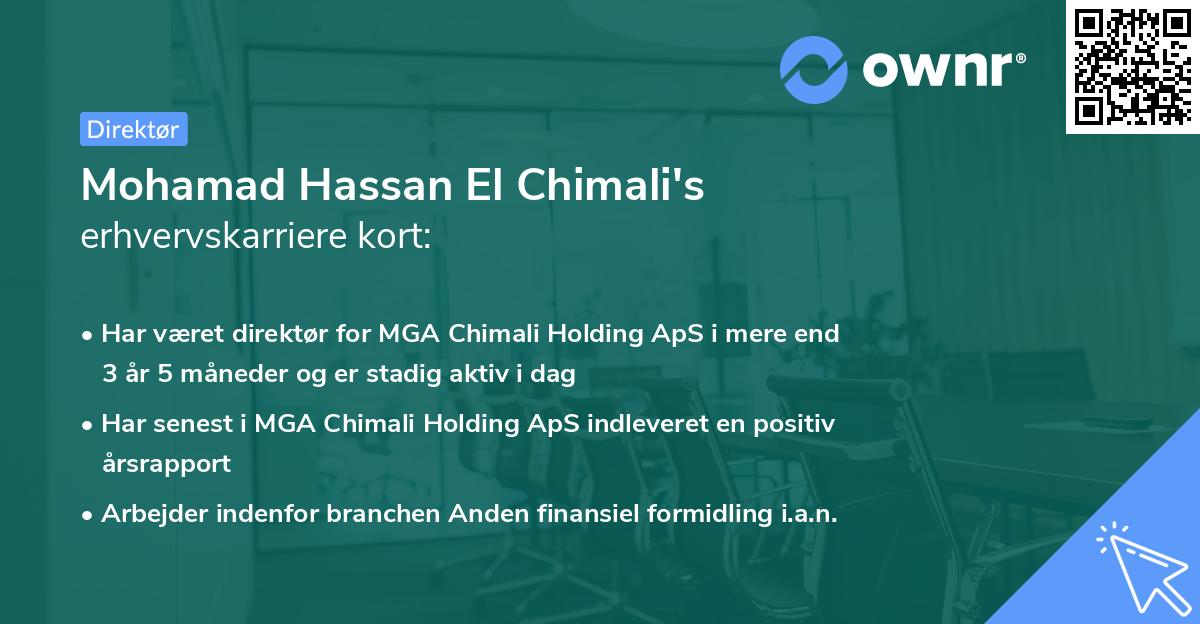 Mohamad Hassan El Chimali's erhvervskarriere kort