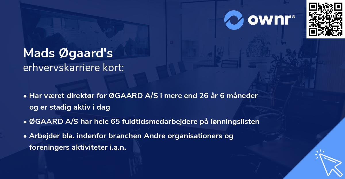 Mads Øgaard's erhvervskarriere kort