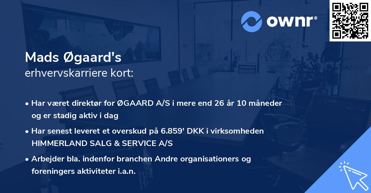 Mads Øgaard's erhvervskarriere kort