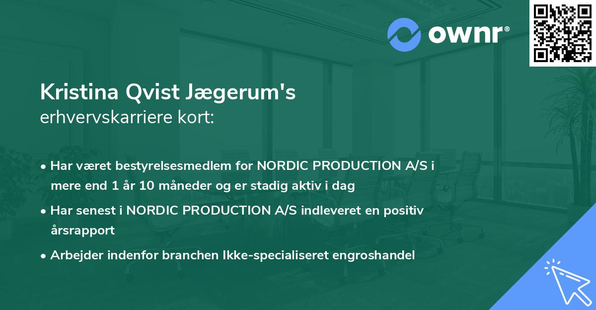 Kristina Qvist Jægerum's erhvervskarriere kort