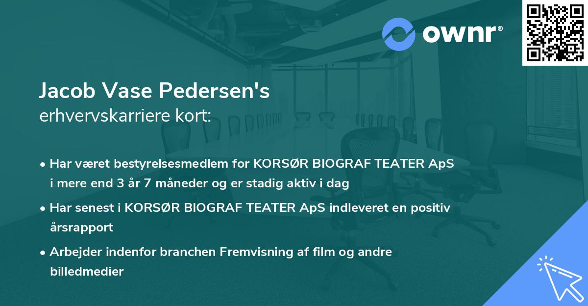 Jacob Vase Pedersen's erhvervskarriere kort
