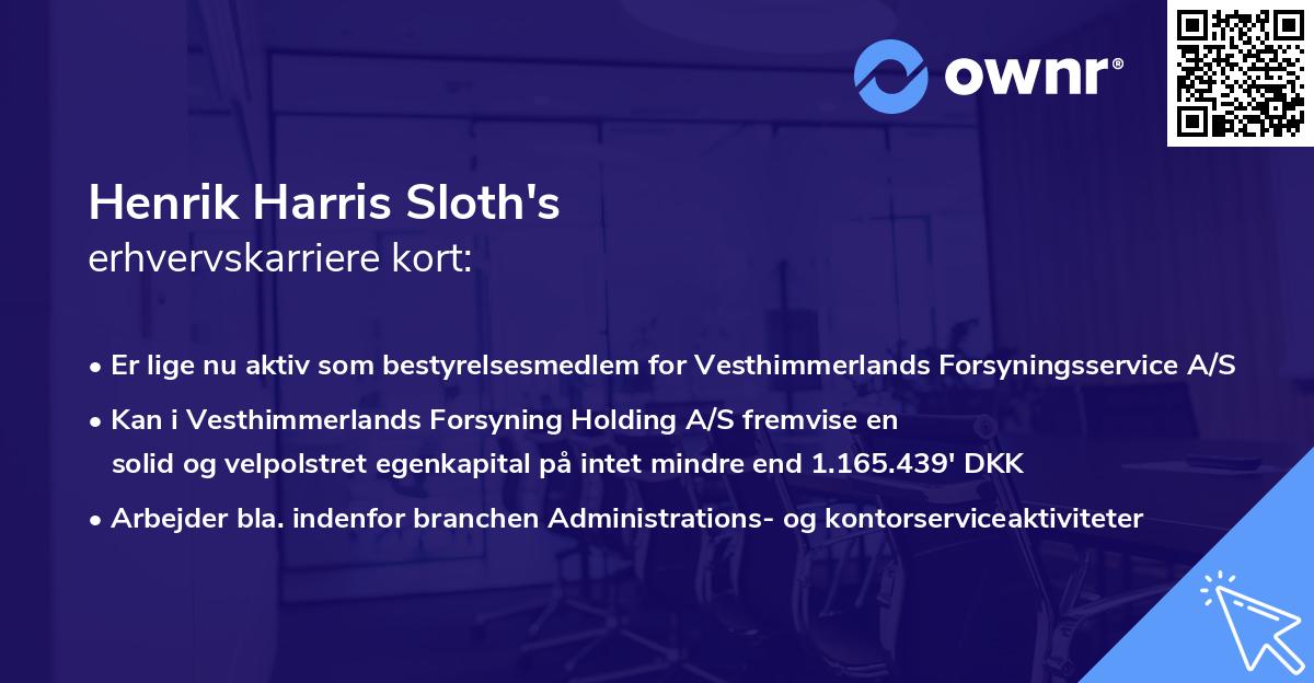 Henrik Harris Sloth's erhvervskarriere kort