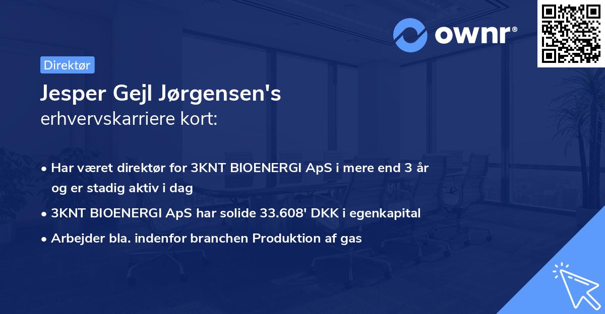 Jesper Gejl Jørgensen's erhvervskarriere kort
