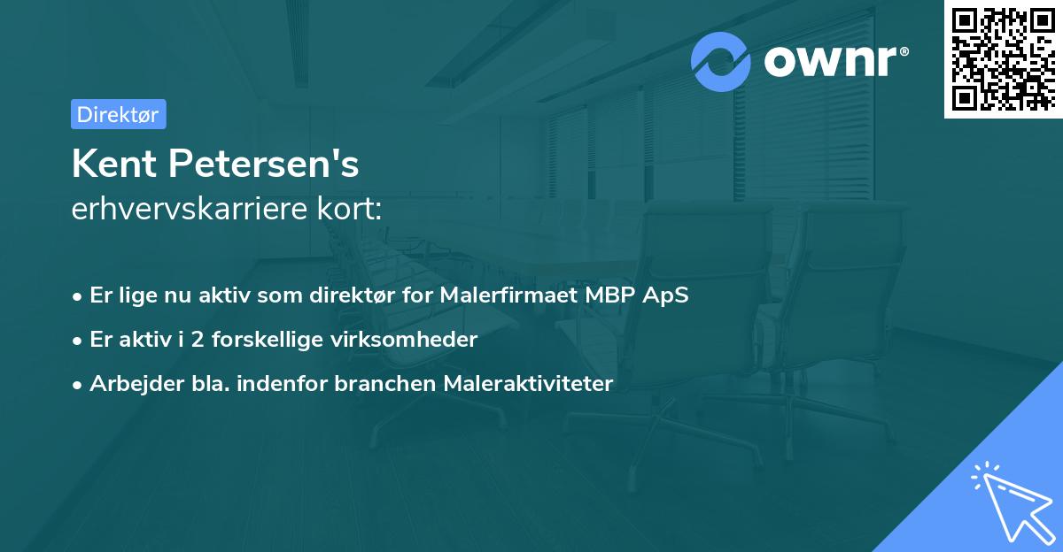 Kent Petersen's erhvervskarriere kort
