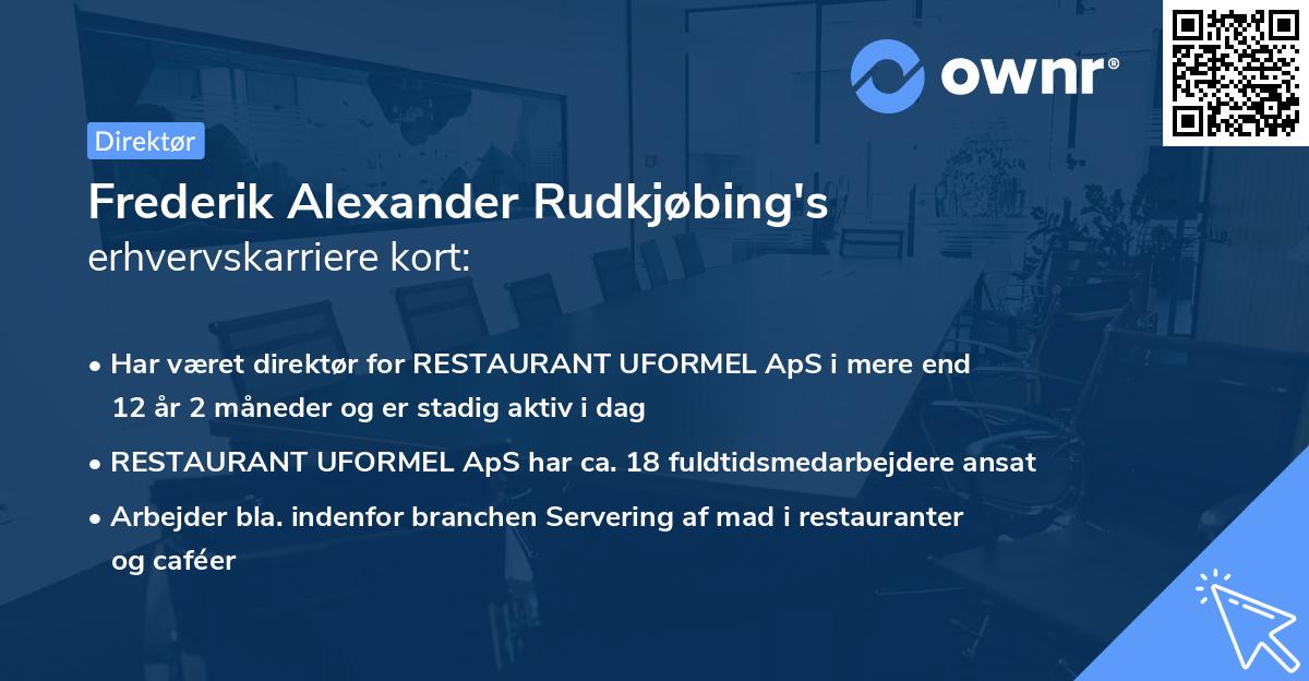Frederik Alexander Rudkjøbing's erhvervskarriere kort
