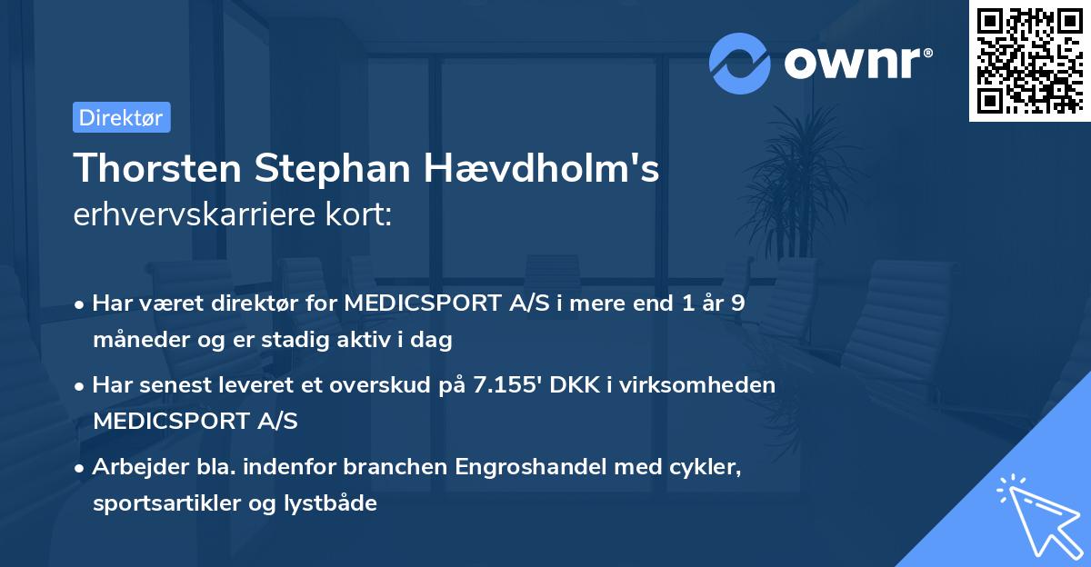 Thorsten Stephan Hævdholm's erhvervskarriere kort