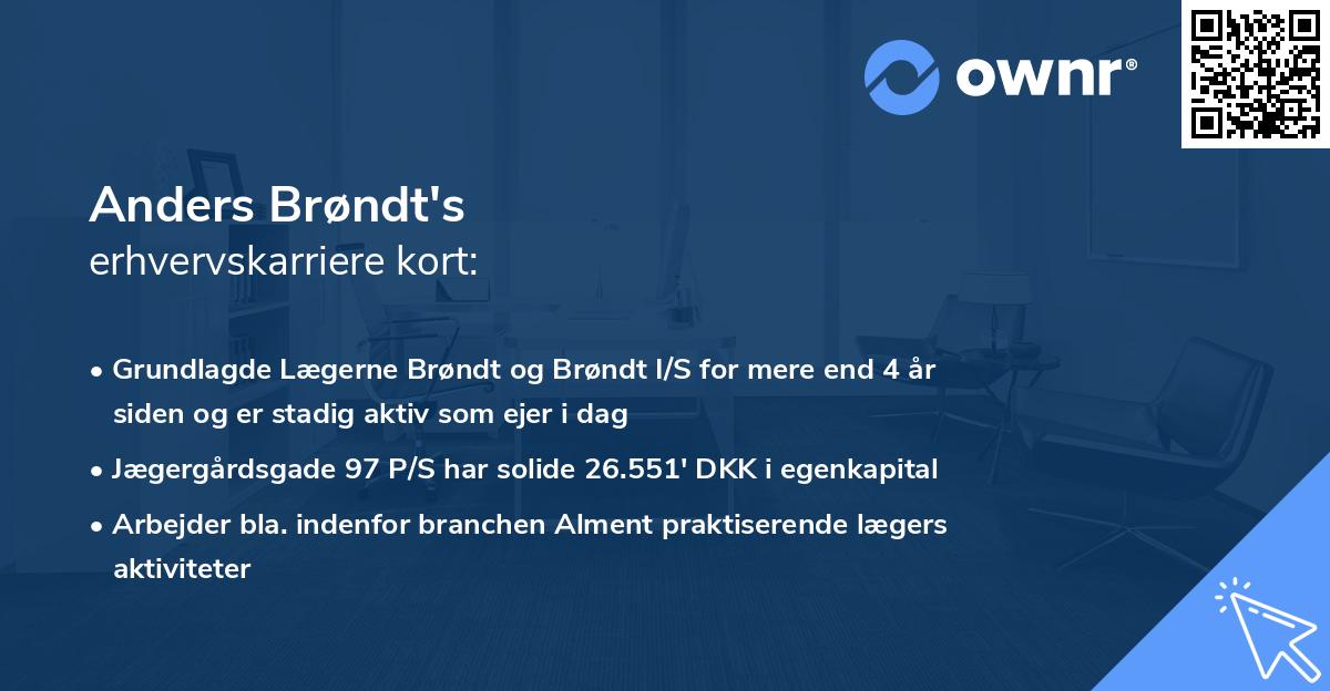 Anders Brøndt's erhvervskarriere kort