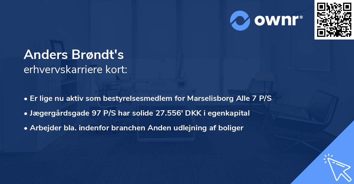 Anders Brøndt's erhvervskarriere kort