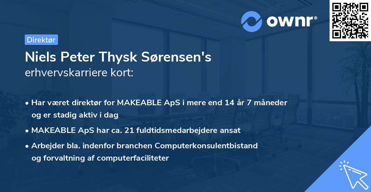 Niels Peter Thysk Sørensen's erhvervskarriere kort