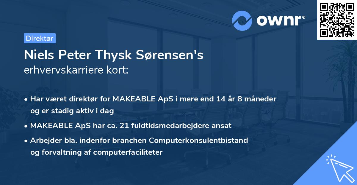 Niels Peter Thysk Sørensen's erhvervskarriere kort