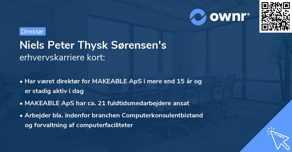Niels Peter Thysk Sørensen's erhvervskarriere kort
