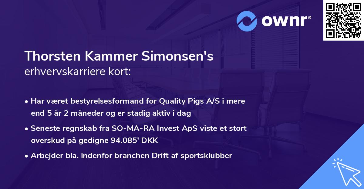 Thorsten Kammer Simonsen's erhvervskarriere kort