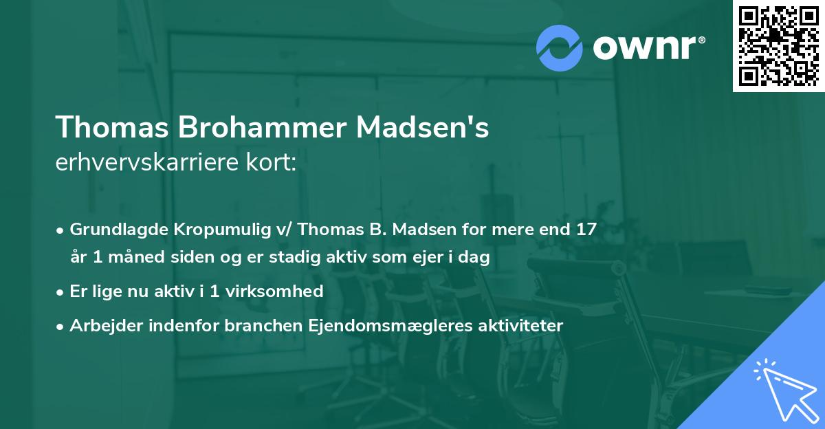 Thomas Brohammer Madsen's erhvervskarriere kort