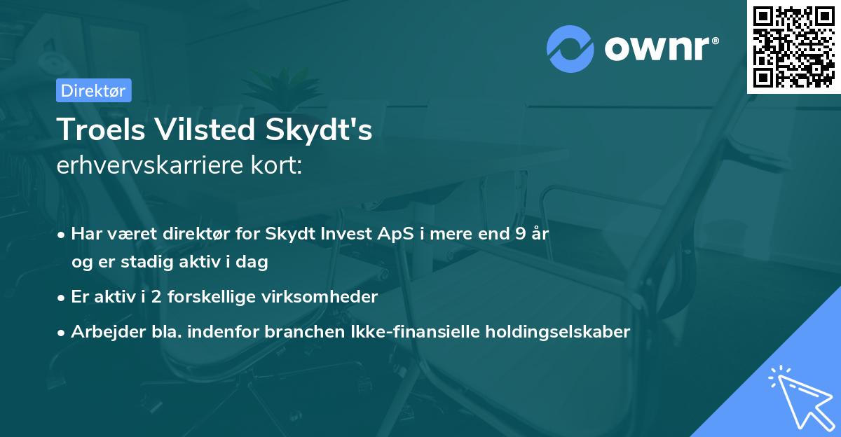 Troels Vilsted Skydt's erhvervskarriere kort