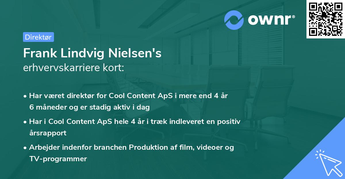 Frank Lindvig Nielsen's erhvervskarriere kort
