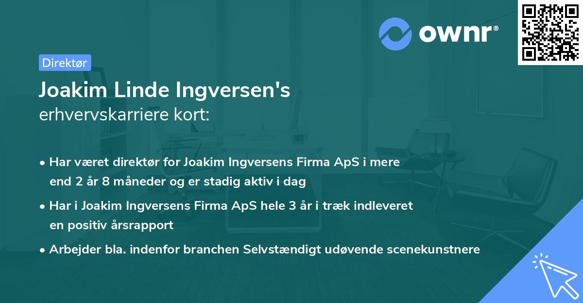 Joakim Linde Ingversen's erhvervskarriere kort