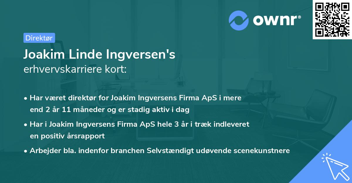 Joakim Linde Ingversen's erhvervskarriere kort