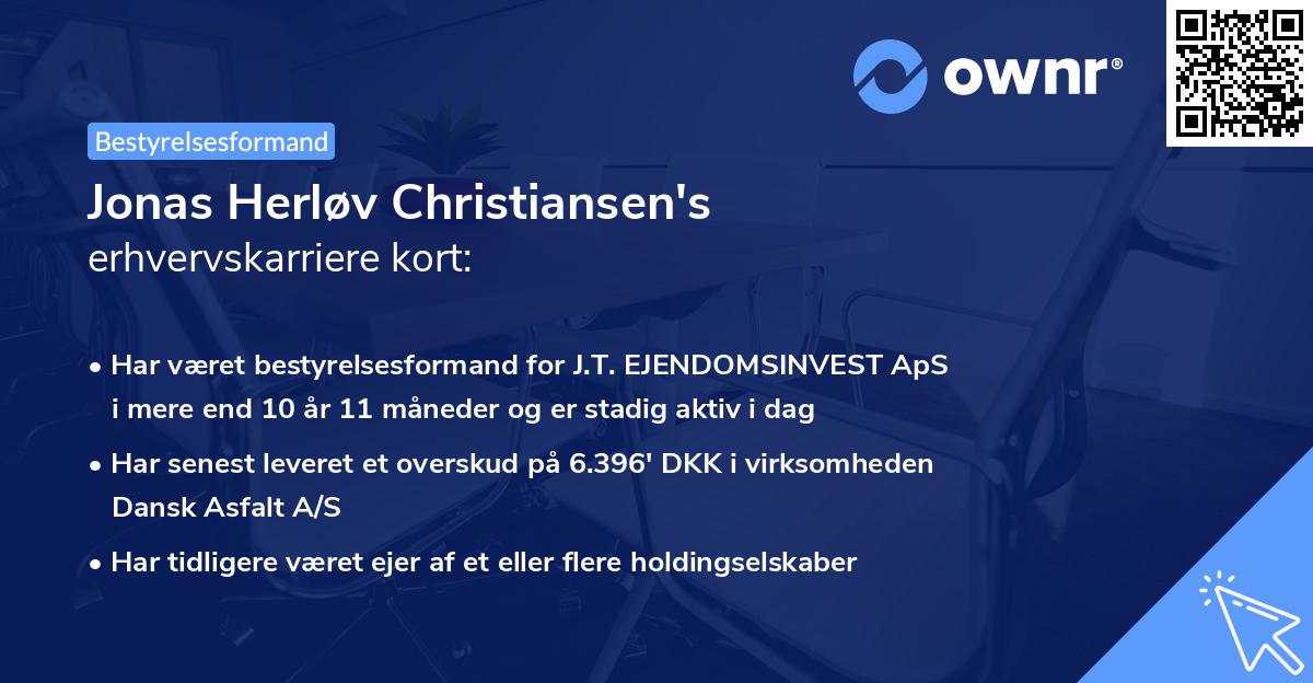 Jonas Herløv Christiansen's erhvervskarriere kort