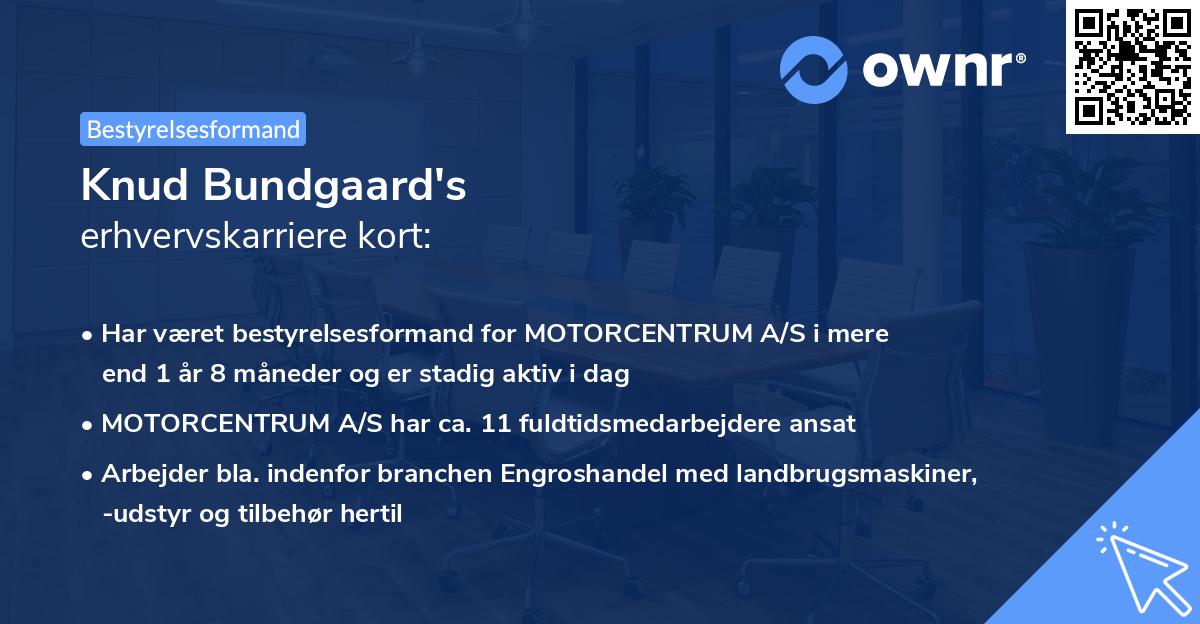 Knud Bundgaard's erhvervskarriere kort