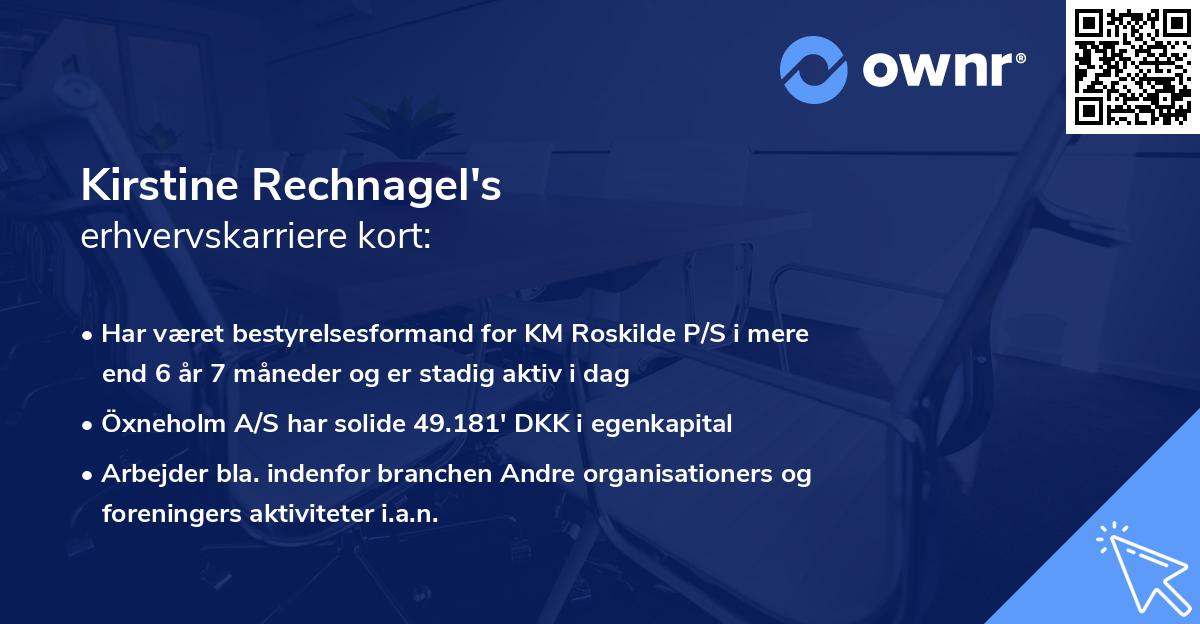 Kirstine Rechnagel's erhvervskarriere kort