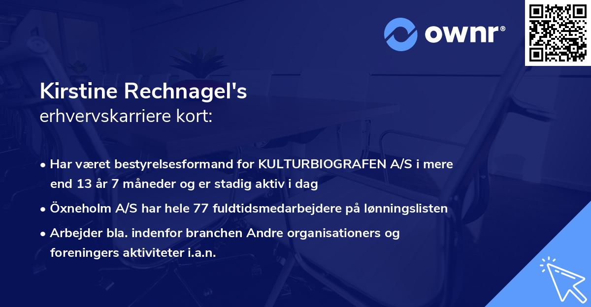 Kirstine Rechnagel's erhvervskarriere kort