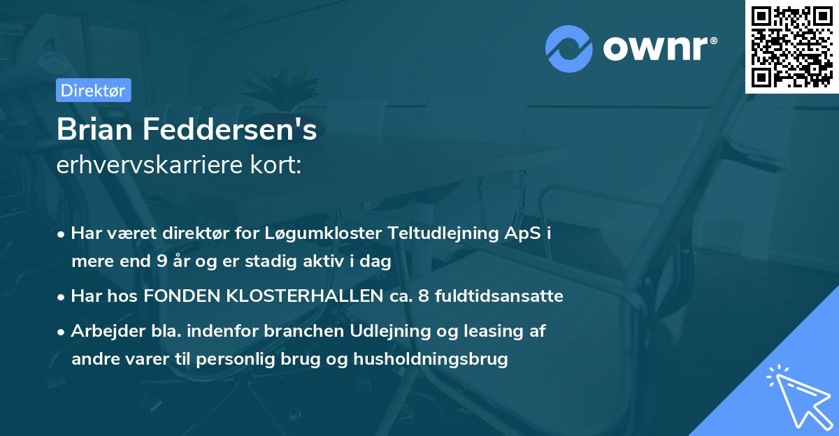 Brian Feddersen's erhvervskarriere kort