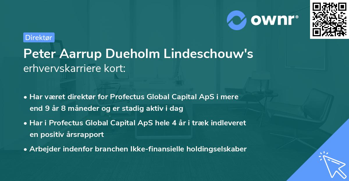 Peter Aarrup Dueholm Lindeschouw's erhvervskarriere kort