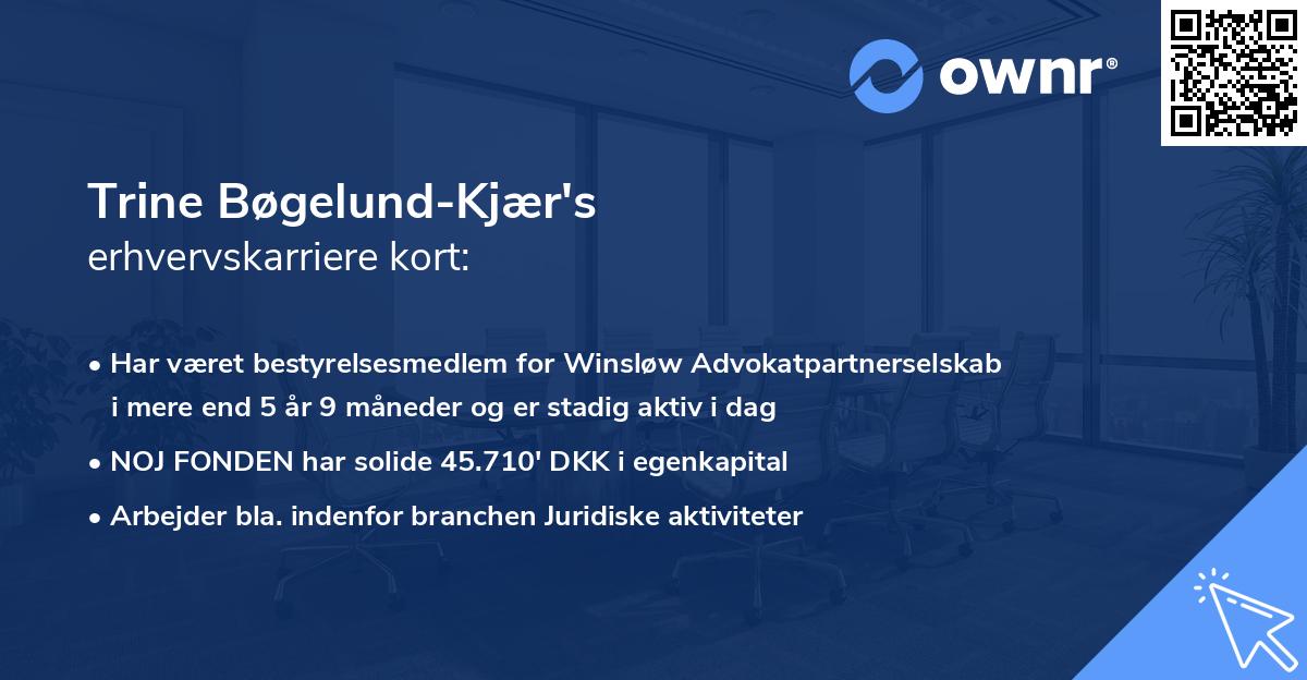 Trine Bøgelund-Kjær's erhvervskarriere kort