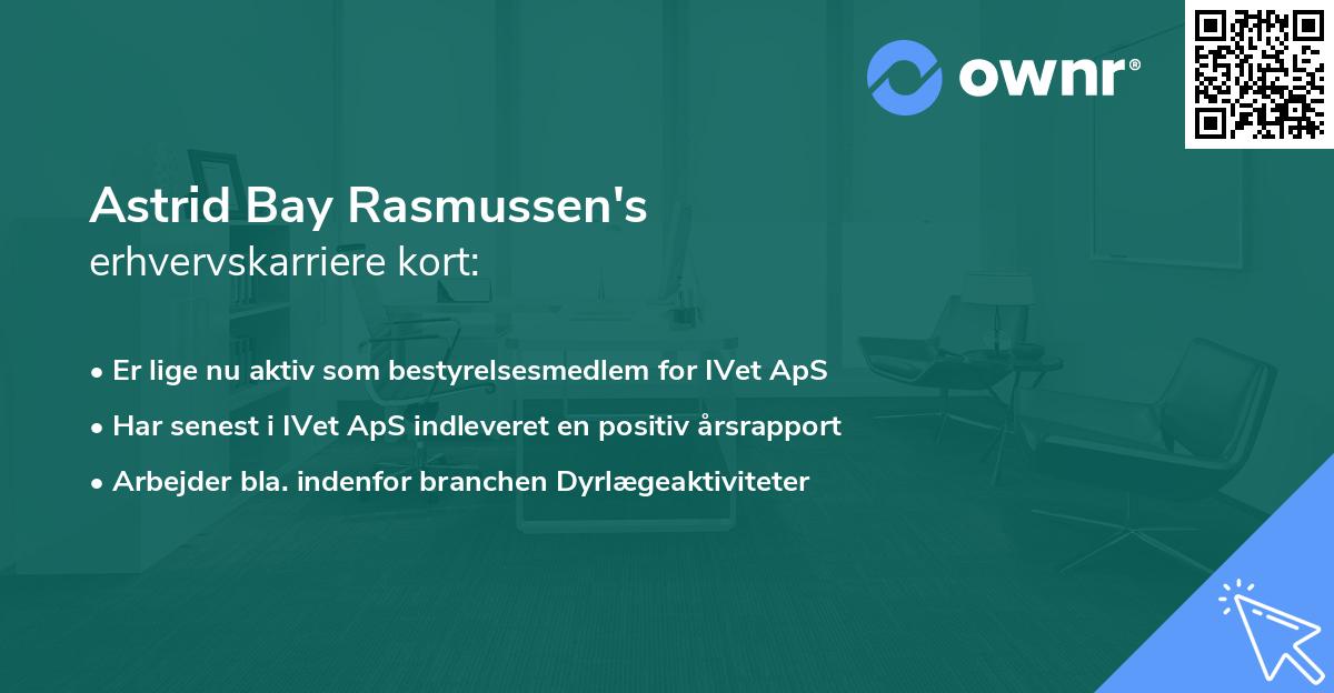 Astrid Bay Rasmussen's erhvervskarriere kort