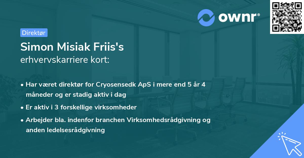 Simon Misiak Friis's erhvervskarriere kort