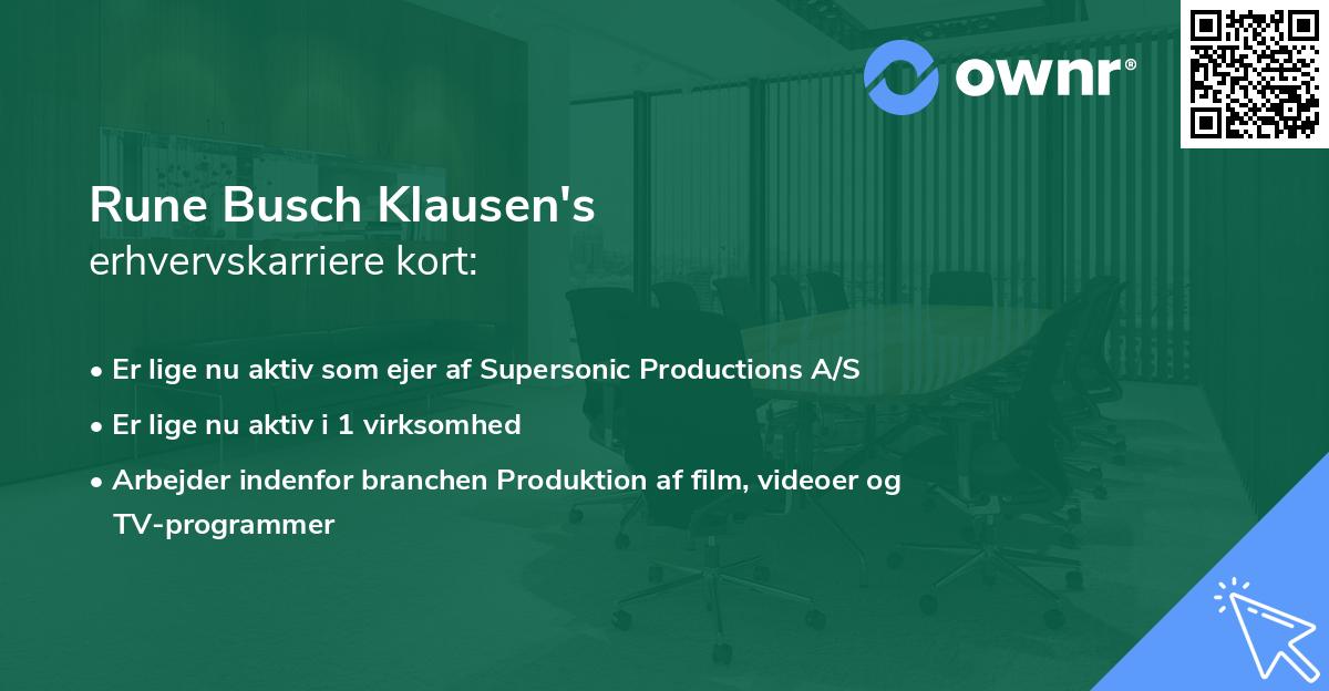 Rune Busch Klausen's erhvervskarriere kort