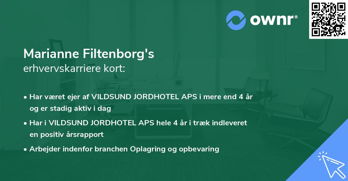 Marianne Filtenborg's erhvervskarriere kort