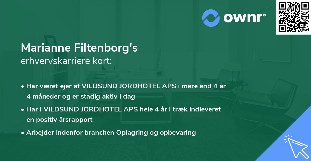 Marianne Filtenborg's erhvervskarriere kort