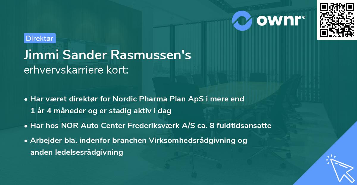 Jimmi Sander Rasmussen's erhvervskarriere kort
